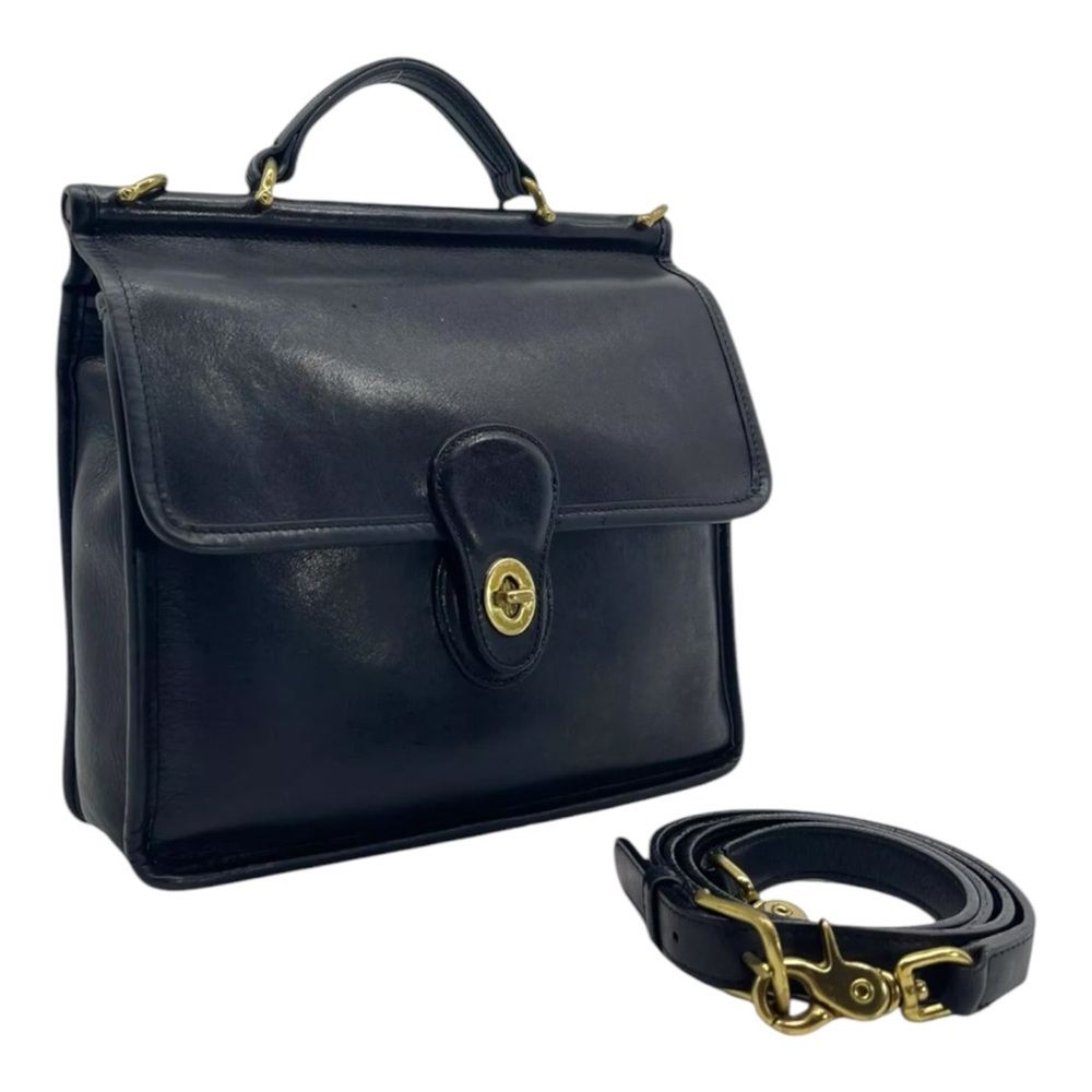 Vintage COACH WILLIS 9927 Leather Bonnie Cashin Station Bag Handbag USA BLACK